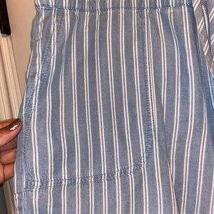 Calvin Klein light blue and white striped shorts